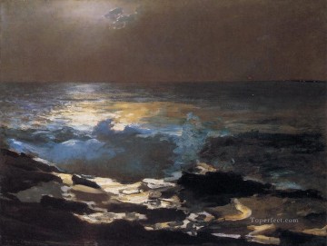 Luna Pintura al %C3%B3leo - Luz de luna Madera Isla Luz Realismo marino pintor Winslow Homer